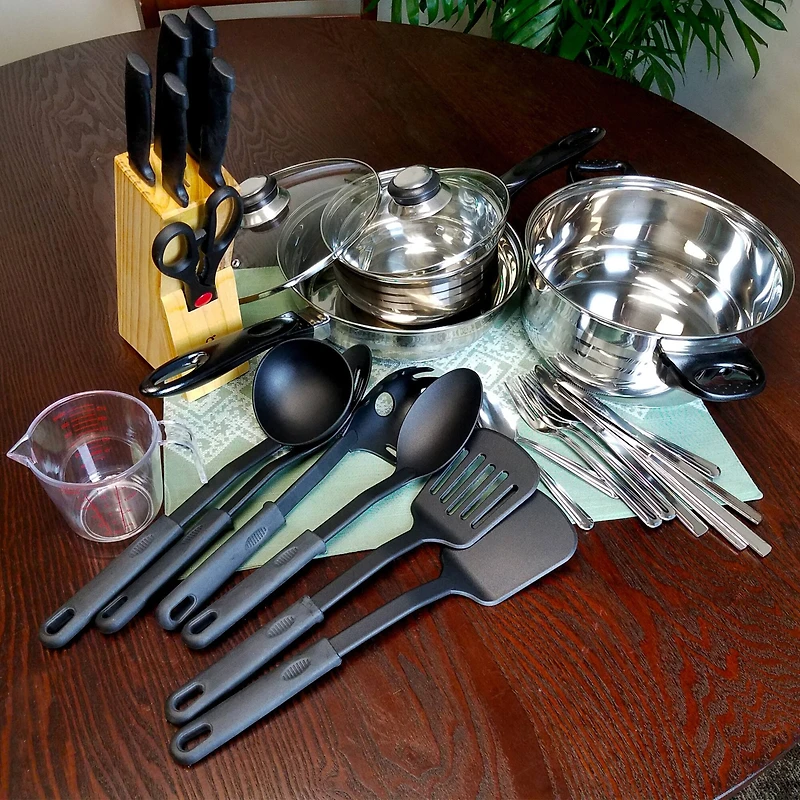 Gibson® Total Kitchen Lybra 32-Piece Cookware Combo Set