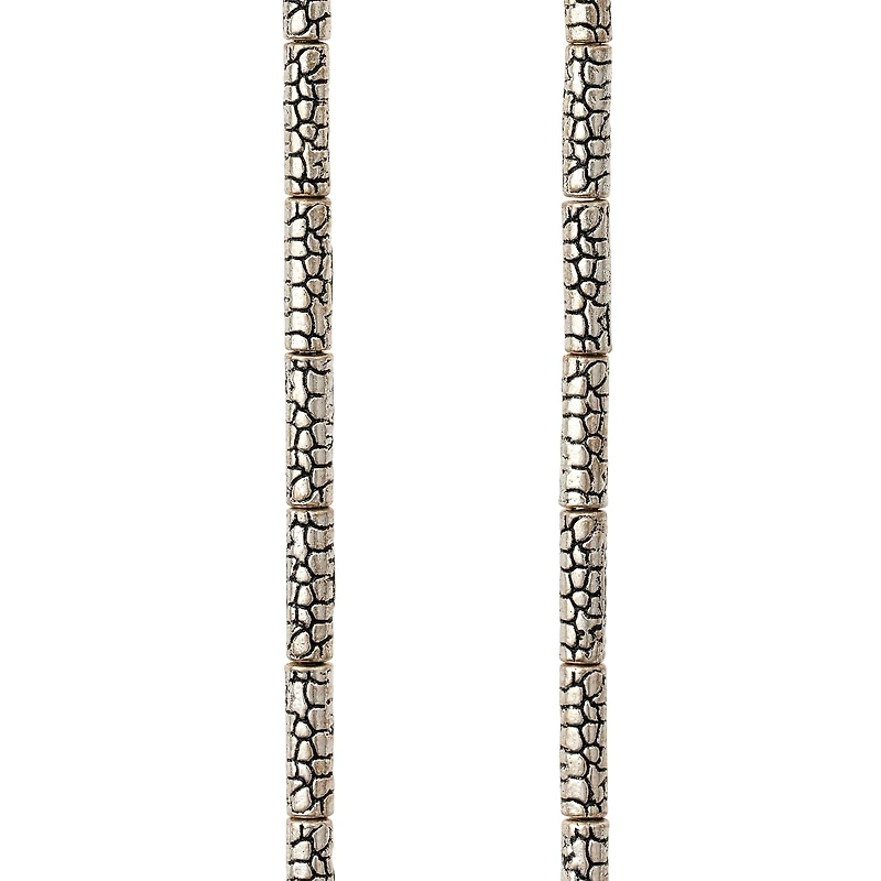 12 Pack:  Silver Metal Bump Tube Beads, 11mm by Bead Landing™