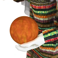 5.5ft. Pre-Lit Black & Green Standing Fortune Witch with Magic Ball Halloween Display