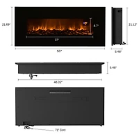 Hastings Home 50" Black Electric Fireplace