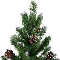 24" Unlit Frosted Norway Pine with Pinecones Medium Artificial Christmas Tree