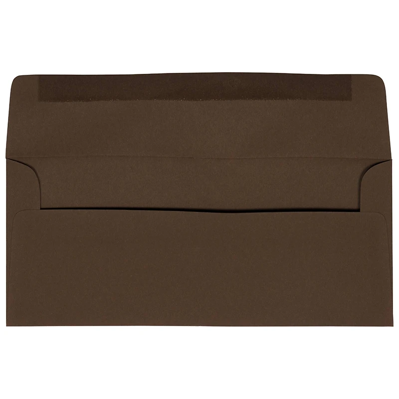 JAM Paper #10 Business Premium Chocolate Brown Straight Flap Envelopes, 50ct.