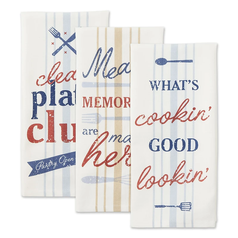 Asst What'S Cookin' Printed Dishtowel (Set of 3)