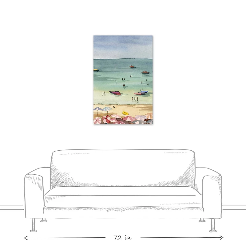 Day On The Beach 24" x 36" Canvas Wall Art