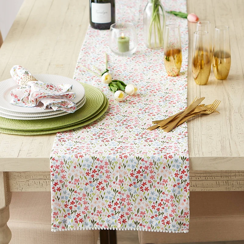 Sweet Flowers Printed Table Runner 14" x 72"