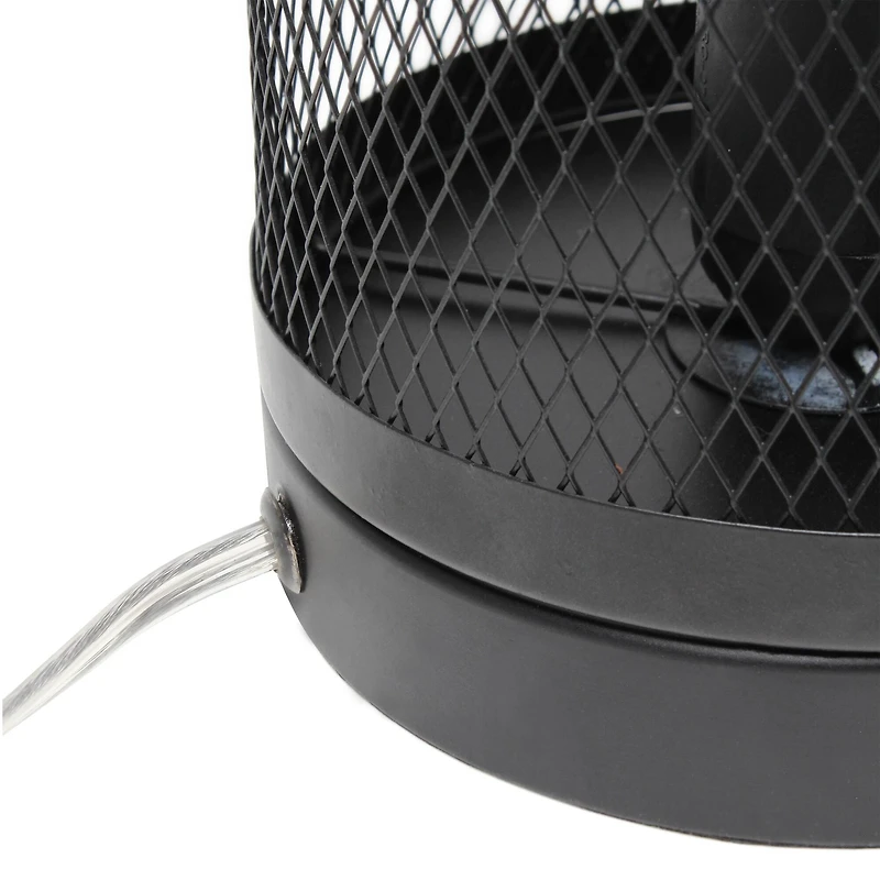 Simple Designs 13" Mesh Cylindrical Steel Table Lamp