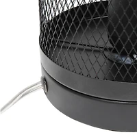 Simple Designs 13" Mesh Cylindrical Steel Table Lamp