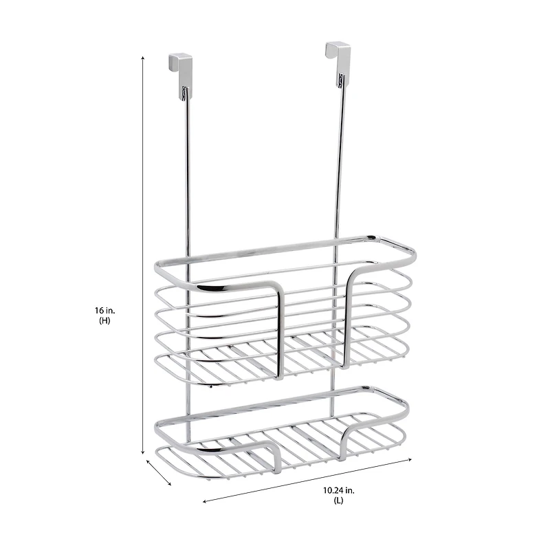 Kitchen Details Chrome 2-Tier Over the Cabinet Organizer