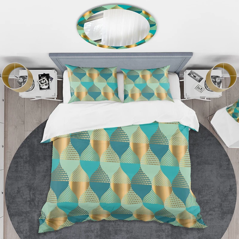 Designart 'Luxury Retro Drops II' Mid-Century Duvet Cover Set