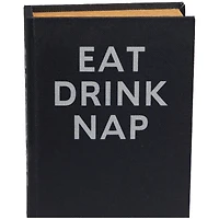Black Eat Drink Nap Linen Storage Book Box Set