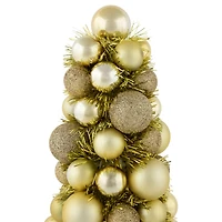 15.75" 3-Finish Shatterproof Ball Christmas Tree with Tinsel