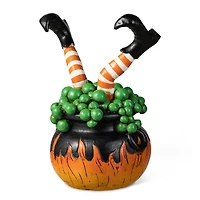 Glitzhome® 8.75" Halloween Witch in Cauldron Table Décor