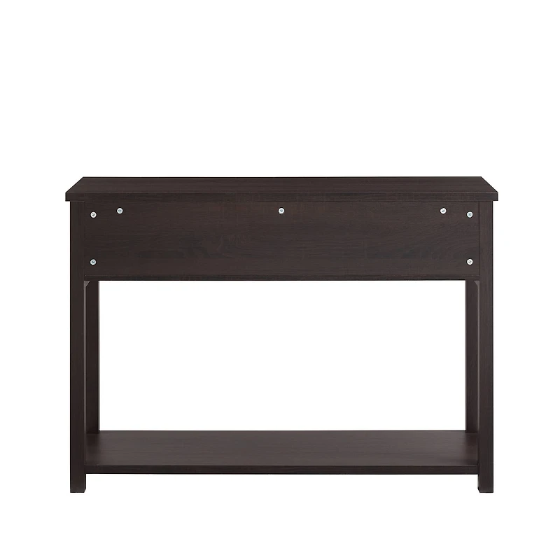 Walker Edison Espresso Mission Storage Entry Table