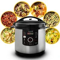 Megachef 12qt. Steel Digital Pressure Cooker With 15 Presets & Glass Lid