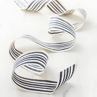 2.5" x 25ft. Faux Cotton Wired Striped Ribbon by Celebrate It™ Décor
