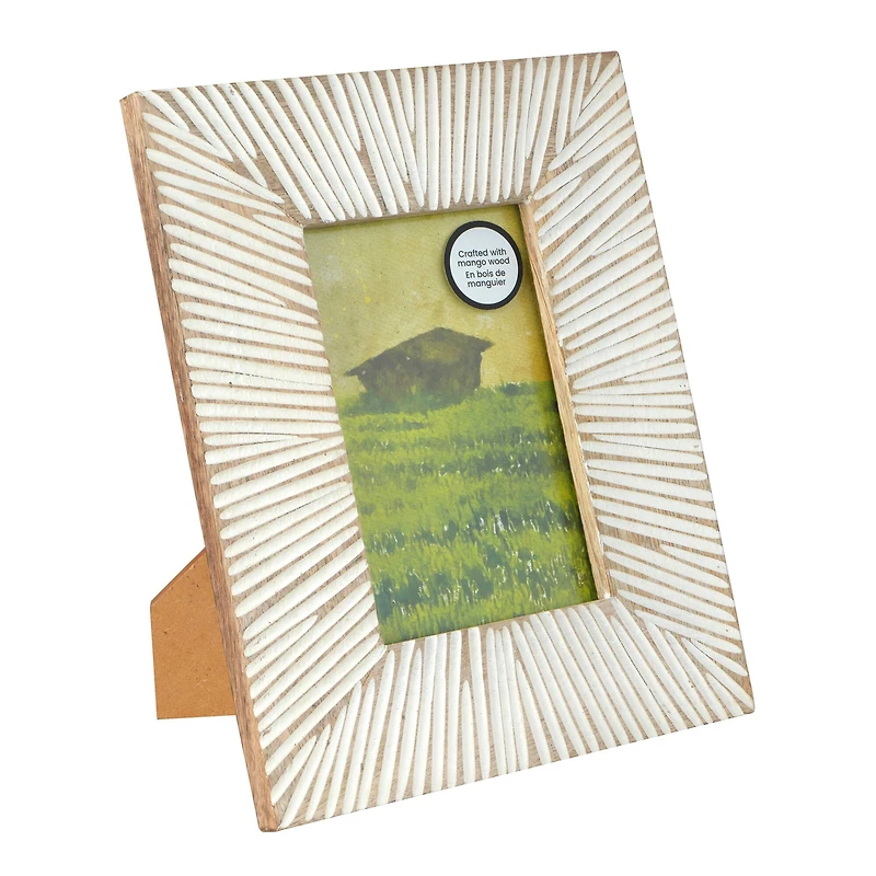 4" x 6" Brown & White Starburst Wood Tabletop Frame, Atelier by Studio Décor®