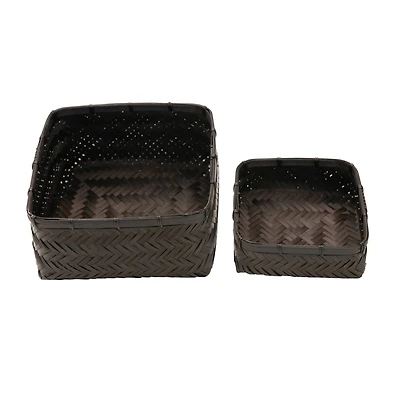 Hello Honey® Black Bamboo & Water Hyacinth Basket Set