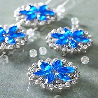 12 Packs: 4 ct. (48 total) Sapphire Metal Flower Sliders, 27mm by Bead Landing™