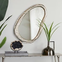 Silver Contemporary Wall Mirror, 23" x 2" x 35"