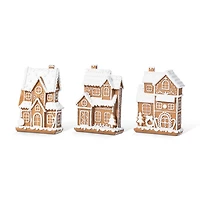 Glitzhome® 5.5" Christmas Resin Gingerbread House Table Decor Set