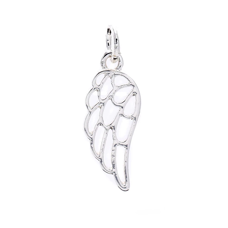 12 Pack: Charmalong™ Silver Plated Wing Charm by Bead Landing™