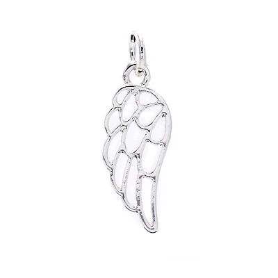 12 Pack: Charmalong™ Silver Plated Wing Charm by Bead Landing™