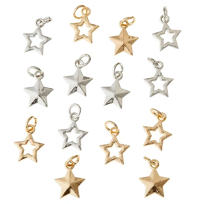 12 Packs: 14 ct. (168 total) Charmalong™ Mixed Star Charms Value Pack by Bead Landing™