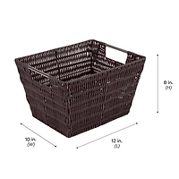Simplify Medium Chocolate Rattan Storage Basket