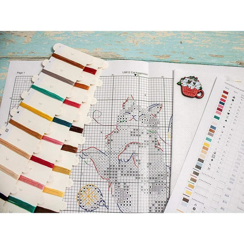 LetiStitch Cat's Happiness Counted Cross Stitch Kit