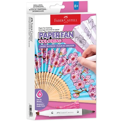 Faber-Castell® Cherry Blossom Paper Fan Coloring Kit