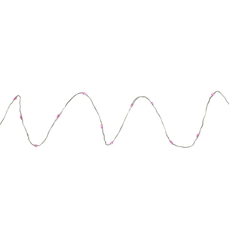 100-Count Pink LED Micro Fairy Christmas Lights 16ft Copper Wire