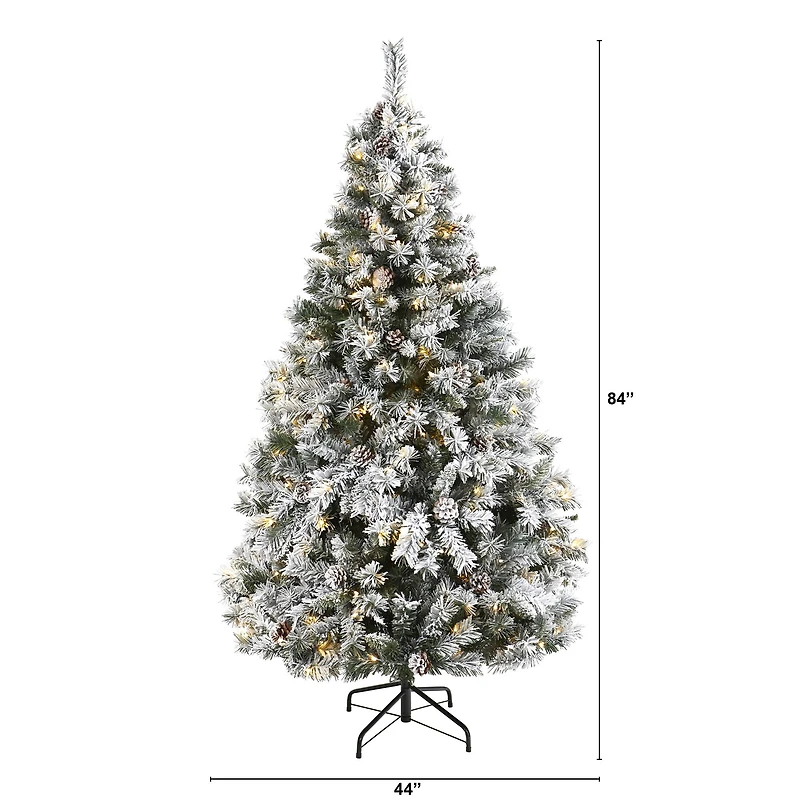 6ft. Pre-Lit White River Mountain Pine Artificial Christmas Tree, Clear LED Lights