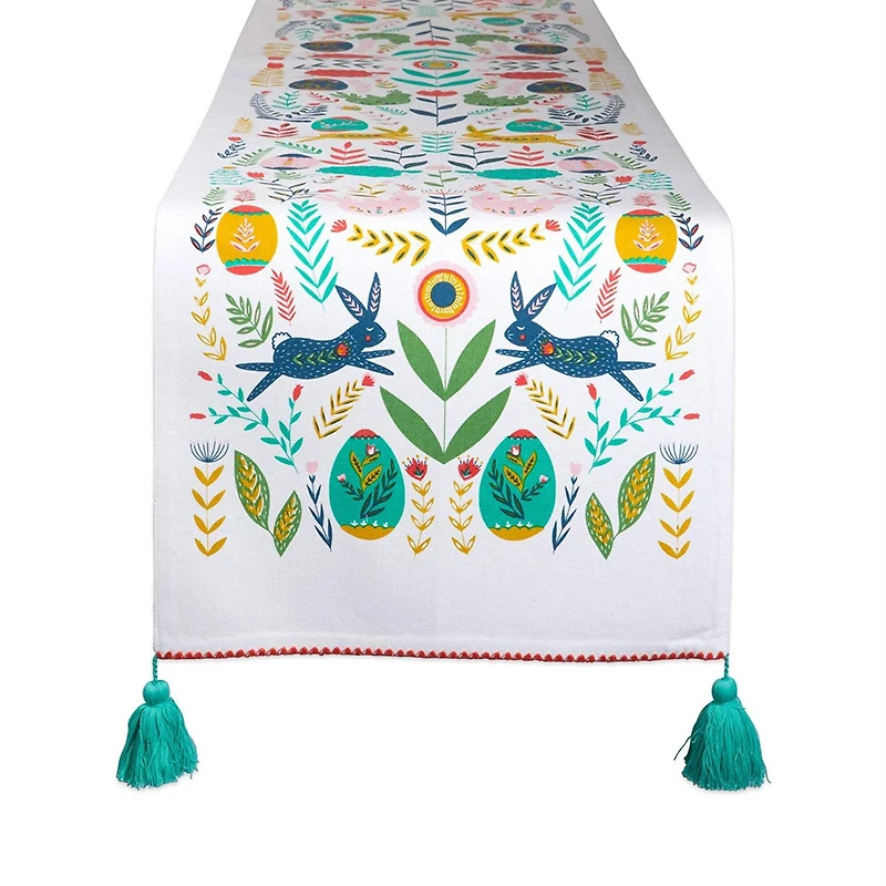 DII® 72" Easter Folk Garden Embellished Table Runner