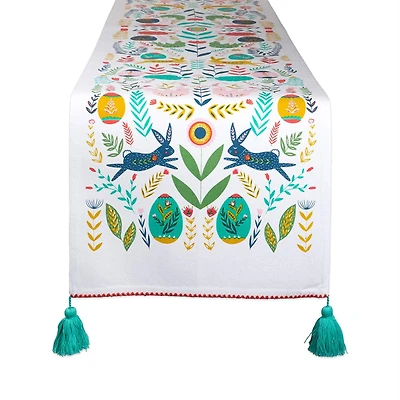 DII® 72" Easter Folk Garden Embellished Table Runner