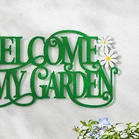 Glitzhome® 24" Welcome to my Garden Metal Cutout Wall Décor