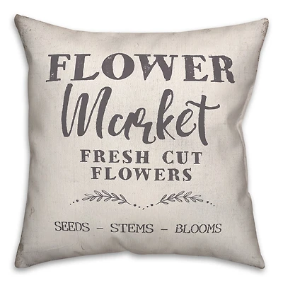 Flower Market Throw Pillow