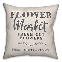 Flower Market Throw Pillow