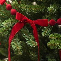 6ft. Dark Red Flocked Bead & Bow Garland by Ashland®