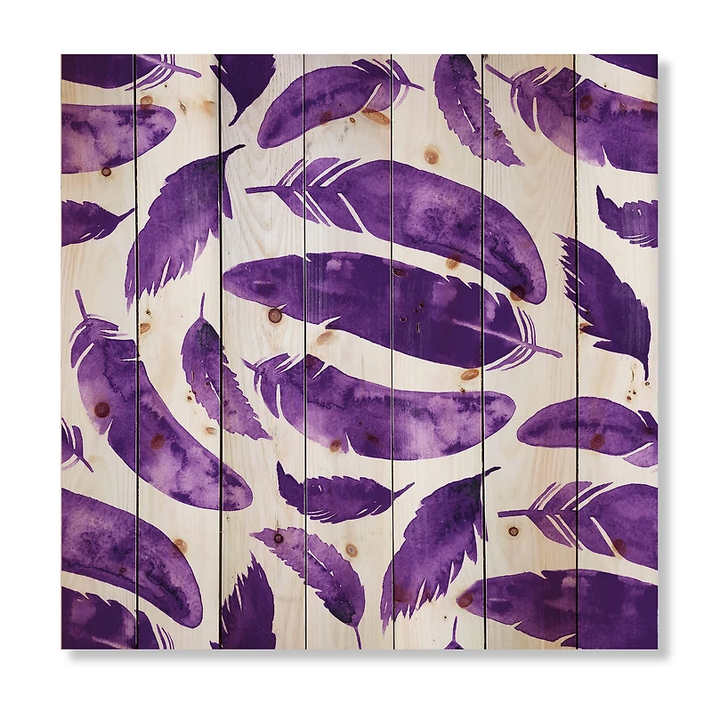 Designart - Ethnic VIolet Feathers