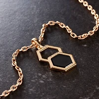 Black & Gold Double Hexagon Pendant by Bead Landing™