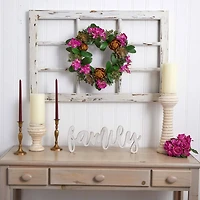 20” Orchid, Artichoke & Succulent Wreath