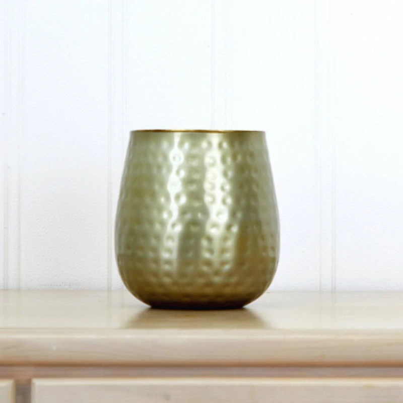 6.5" Gold Oval Shaped Iron Planter