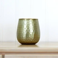 6.5" Gold Oval Shaped Iron Planter