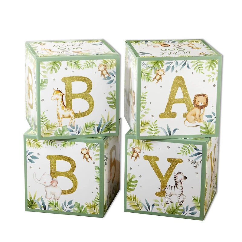 Kate Aspen Safari Baby Block Box Set, 4ct.