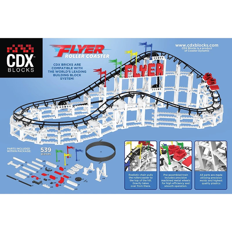 CDX Blocks Flyer Roller Coaster Building Brick Set