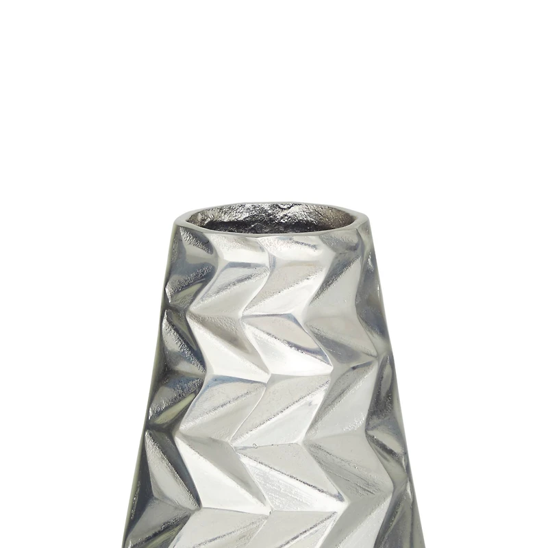 Silver Aluminum Modern Vase, Set of 2" 20", 15"
