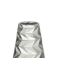 Silver Aluminum Modern Vase, Set of 2" 20", 15"