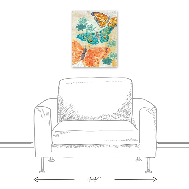Watery Butterflies 16" x 20" Canvas Wall Art