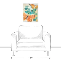 Watery Butterflies 16" x 20" Canvas Wall Art