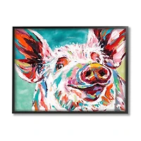 Stupell Industries Brightly Painted Pig Framed Wall Art